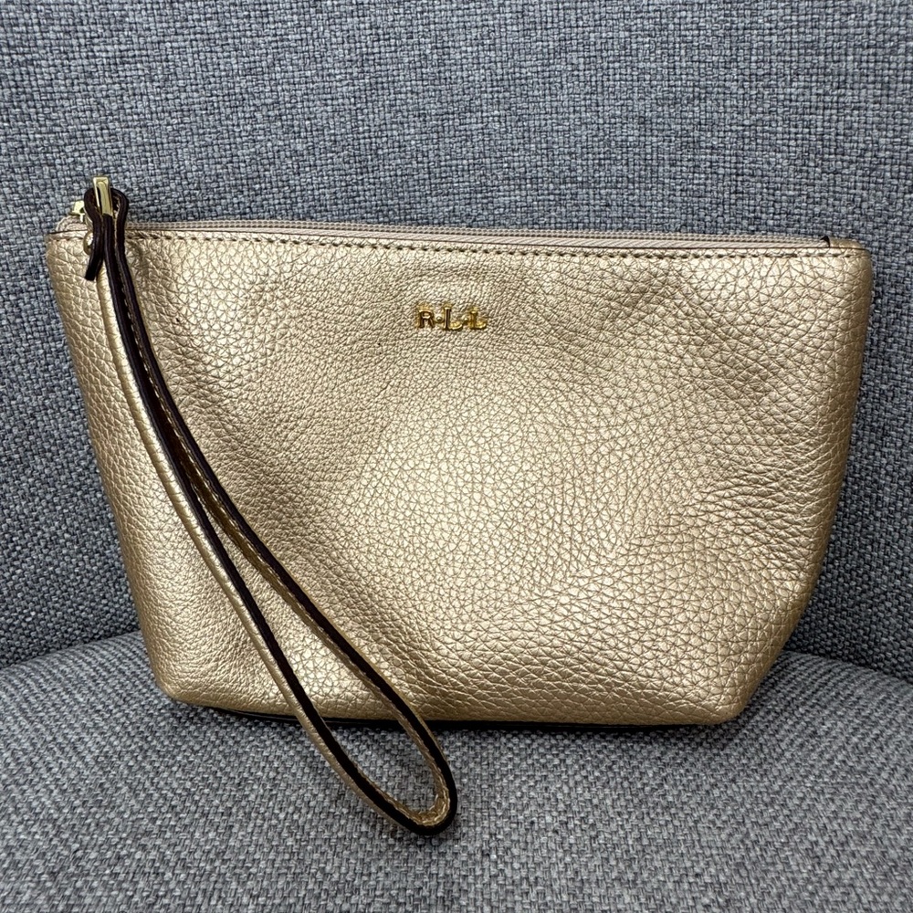 Ralph Lauren Gold Wristlet Clutch